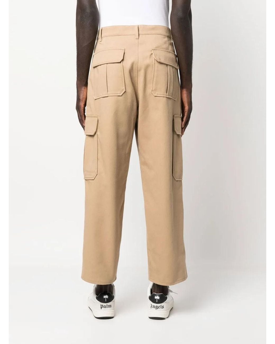 Moschino Natural Cargo-Pocket Wide-Leg Trousers for men