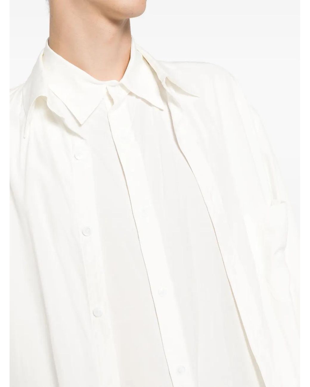 Yohji Yamamoto White Double-Layered Shirt for men