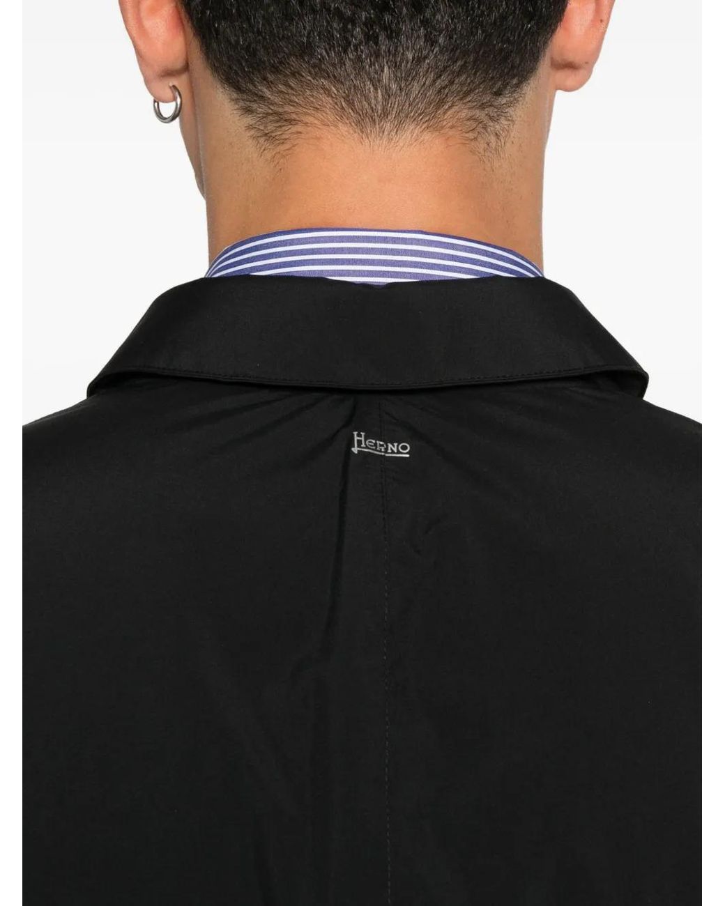 Herno Black Waterproof Coat for men