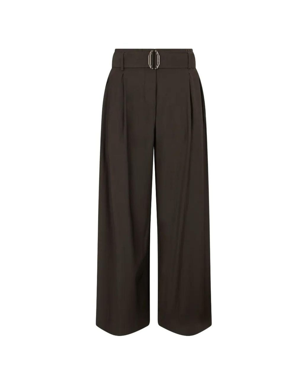 Moorer Black Noacyl Belted-Pleated Trousers