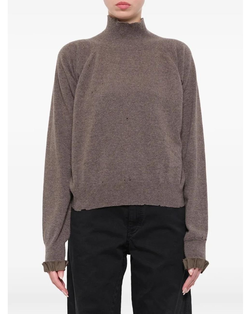 Maison Margiela Brown Lived-In Knitwear Turtleneck