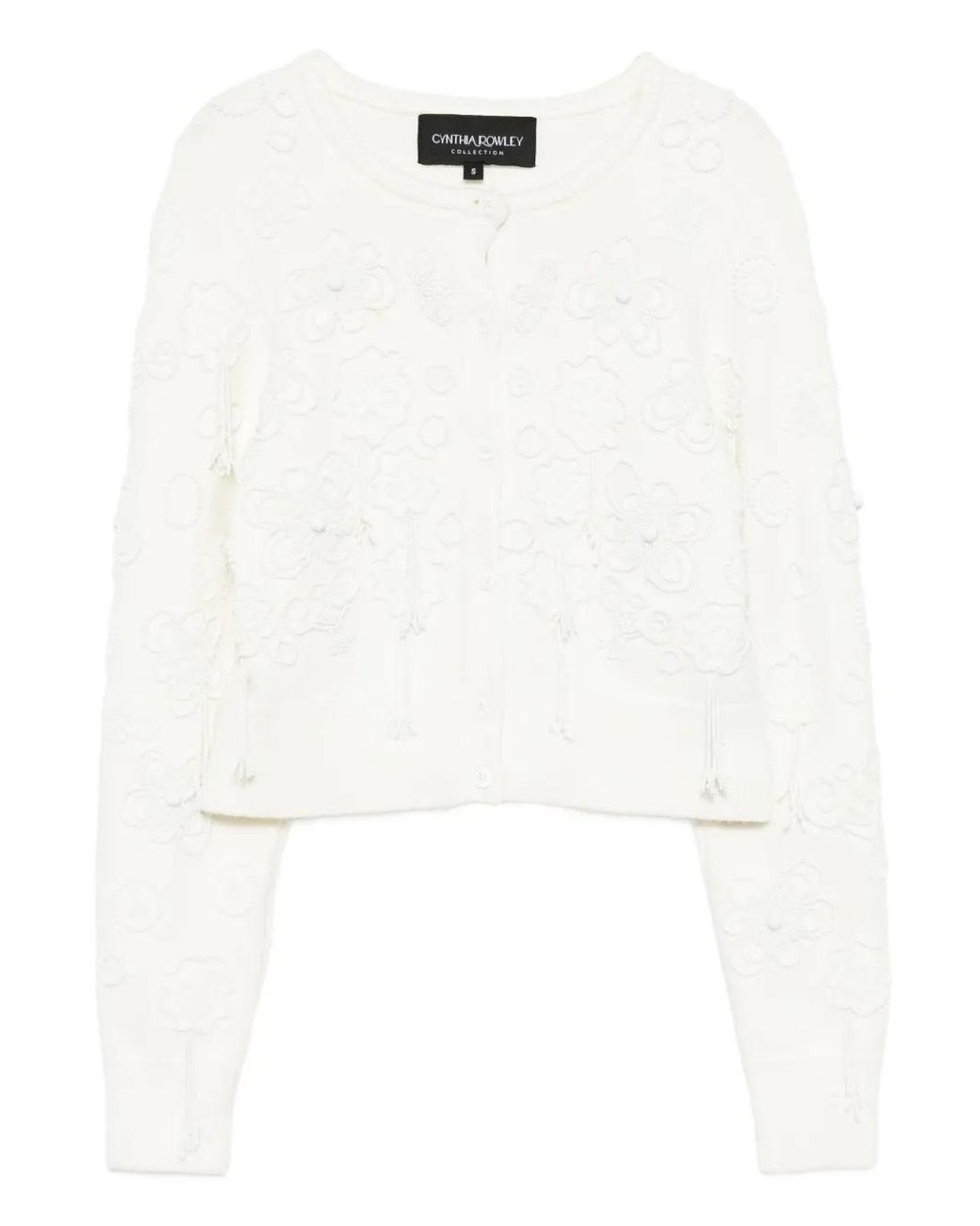 Cynthia Rowley White Paloma Shrunken Cardigan