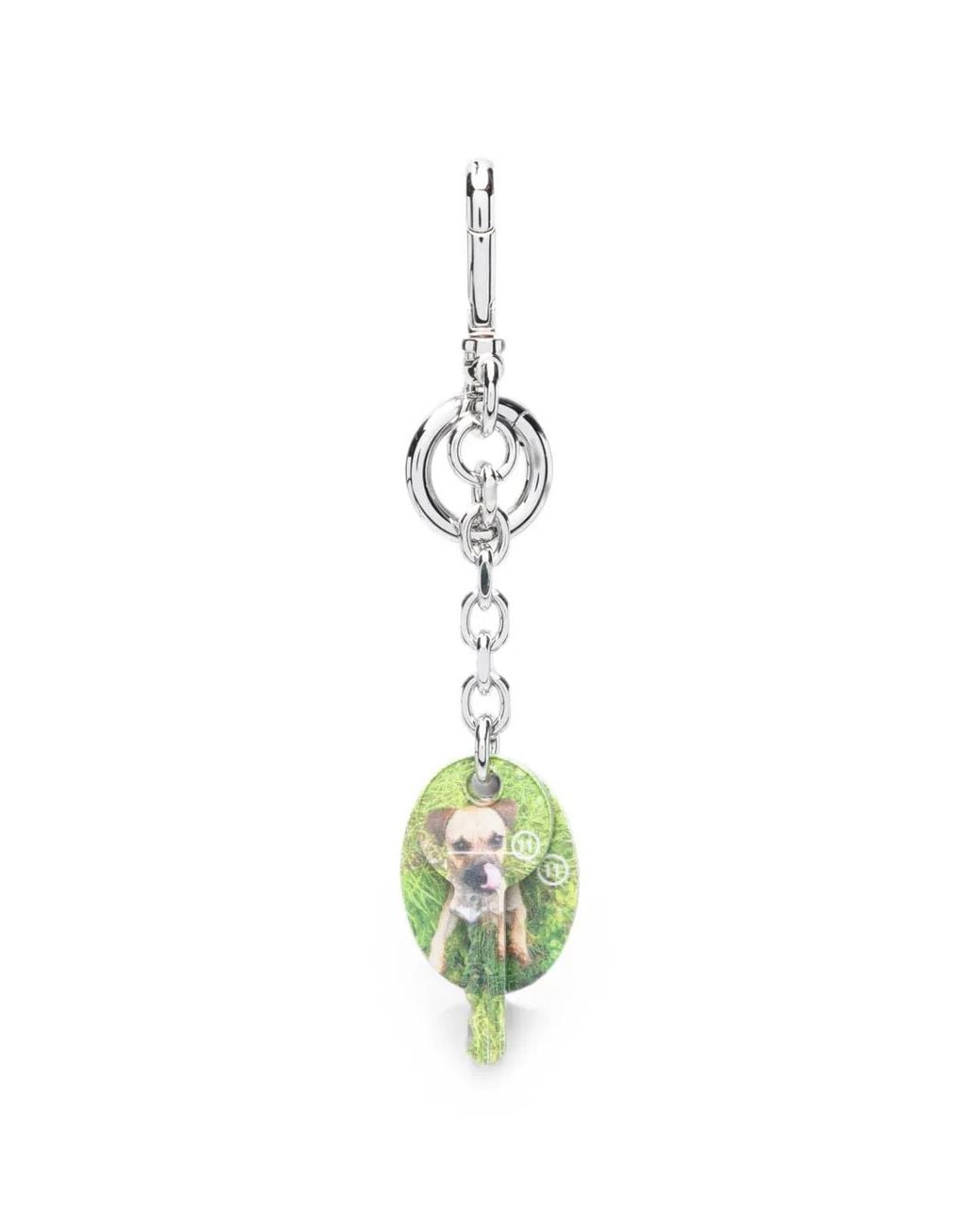 Maison Margiela Metallic Dog-Print Keyring