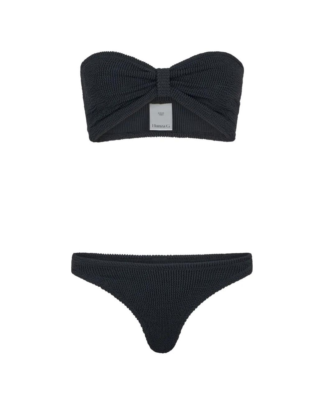 Hunza G Black Jean Textured Bikini