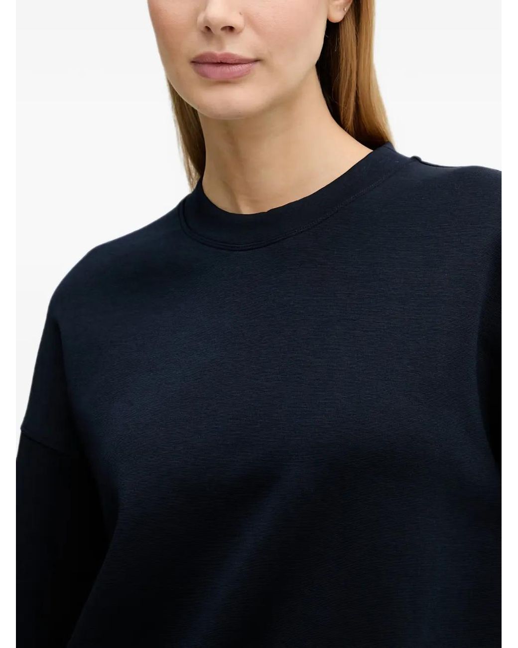 Benetton Blue Sweat À Logo Brodé
