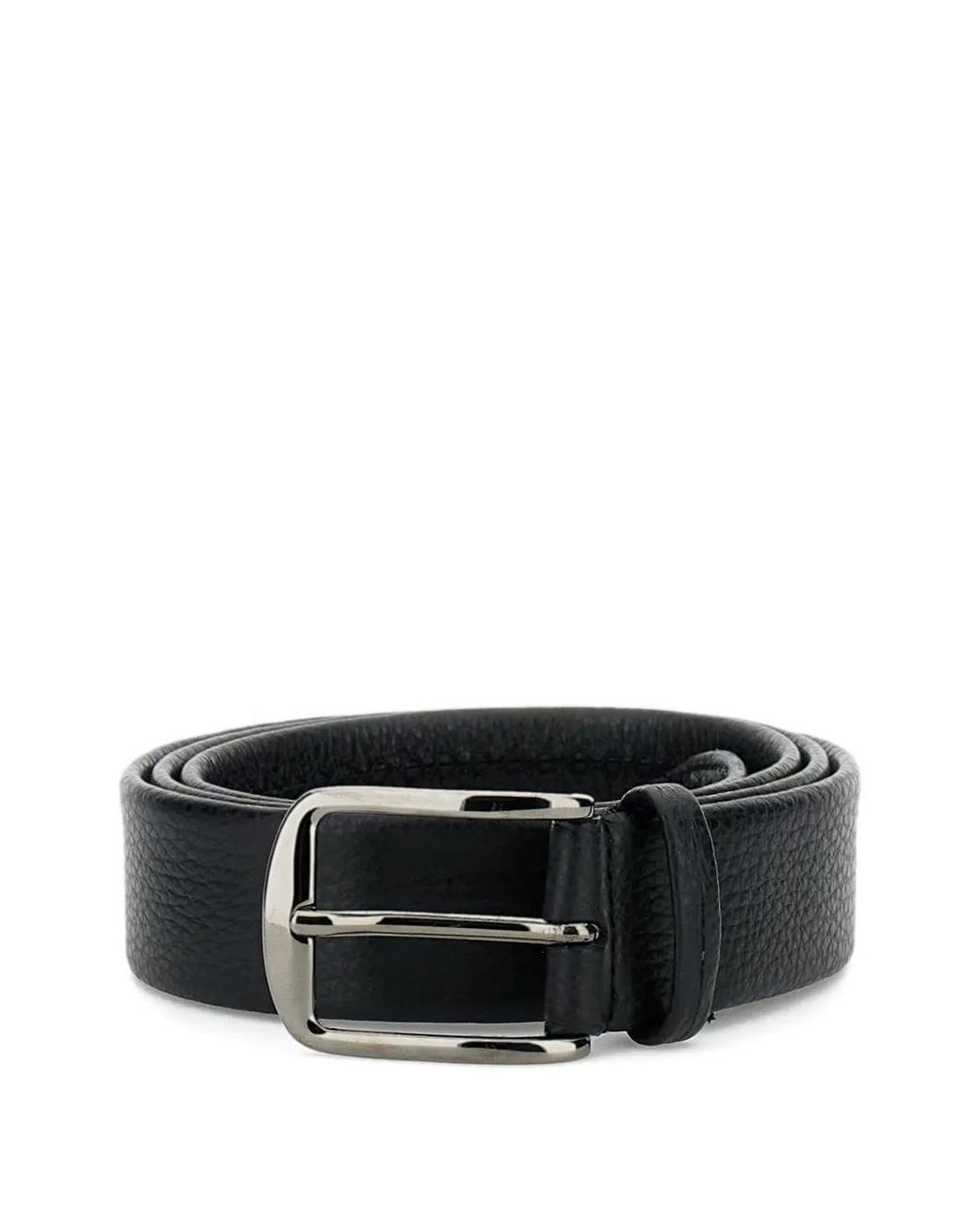 Alberto Luti Black Square-Buckle Belt for men