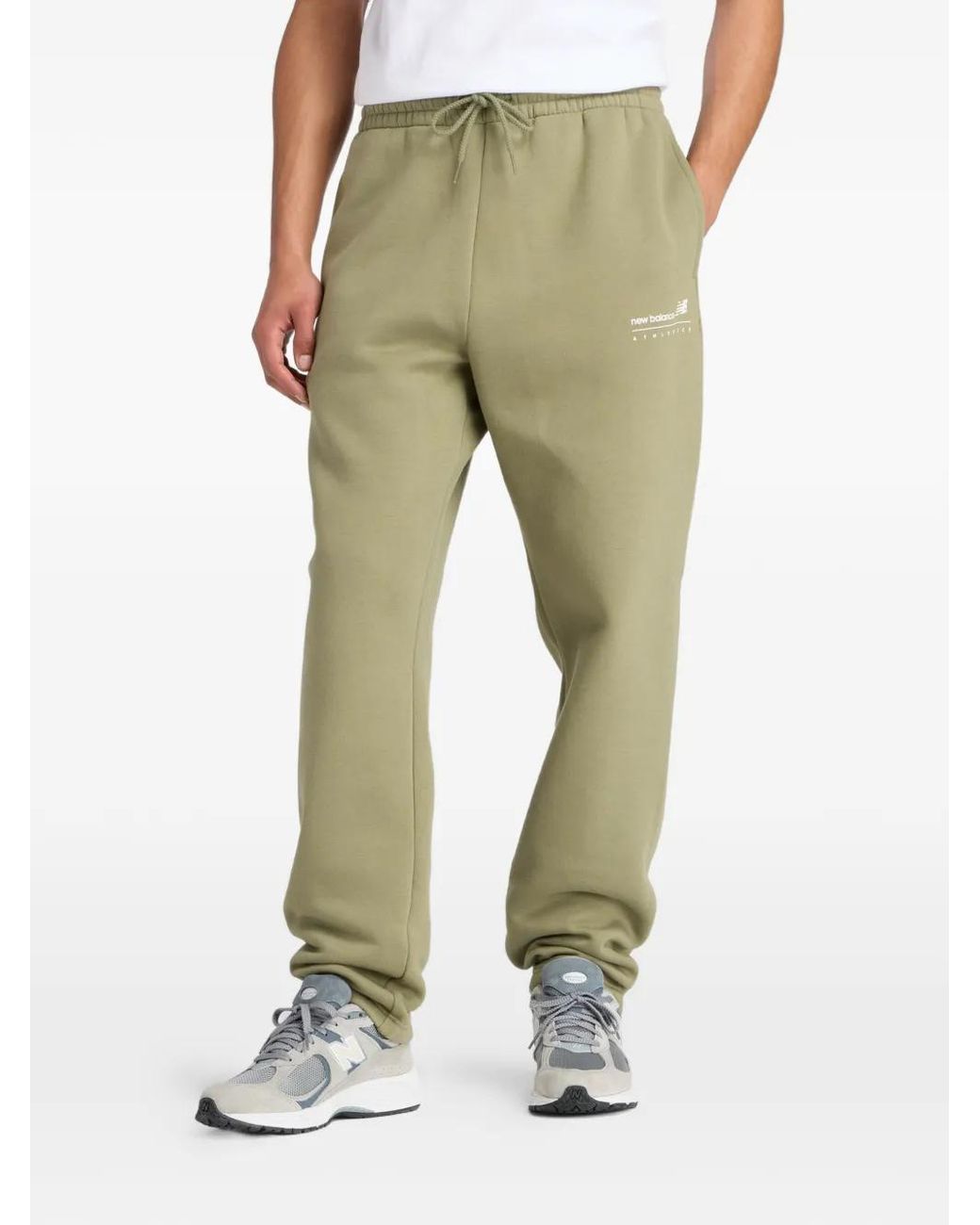 New Balance Green Logo-Detail Joggers for men