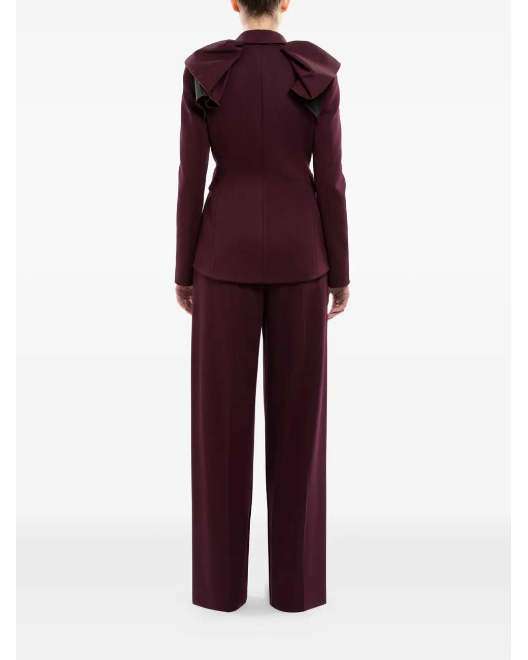 Saiid Kobeisy Purple Ruffled Tailored Jacket