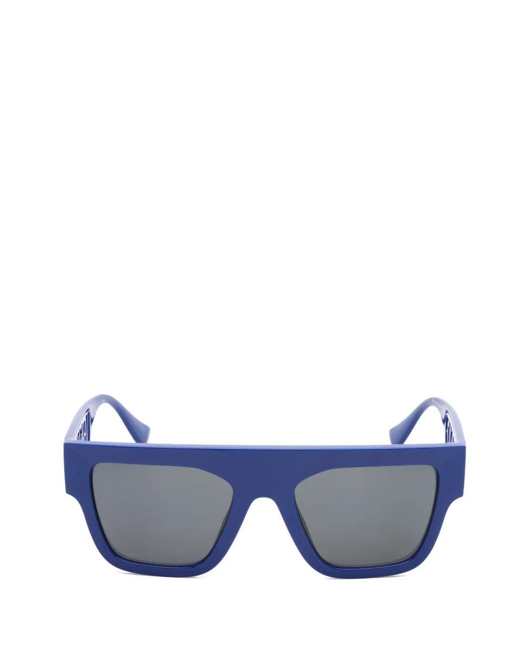 Versace Blue Logo-Cutout Rectangle-Frame Sunglasses