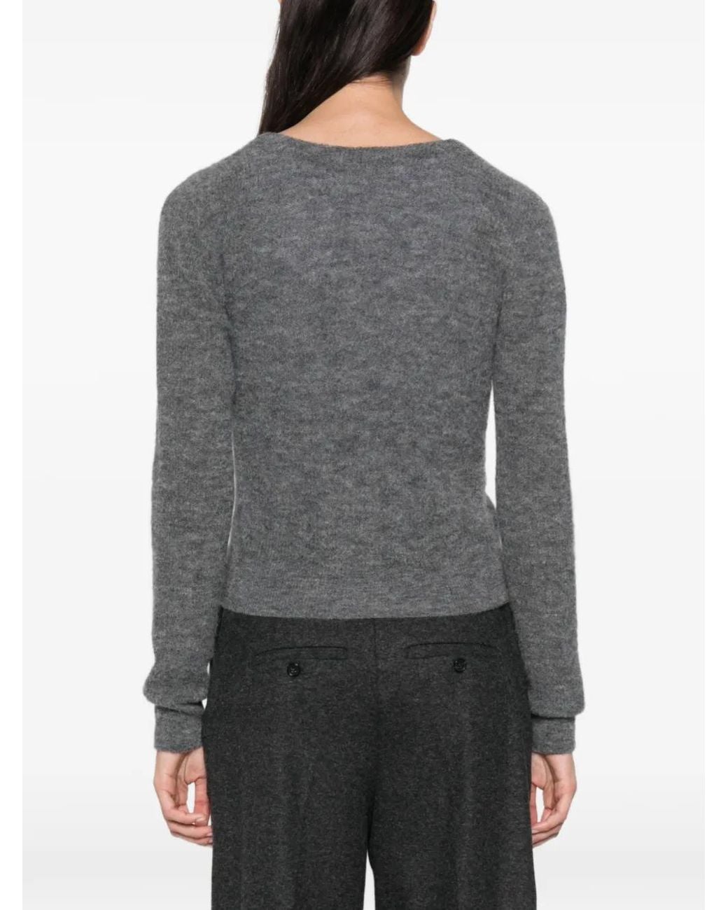 Drykorn Gray Lobaia Wrap-Style Buttoned Cardigan