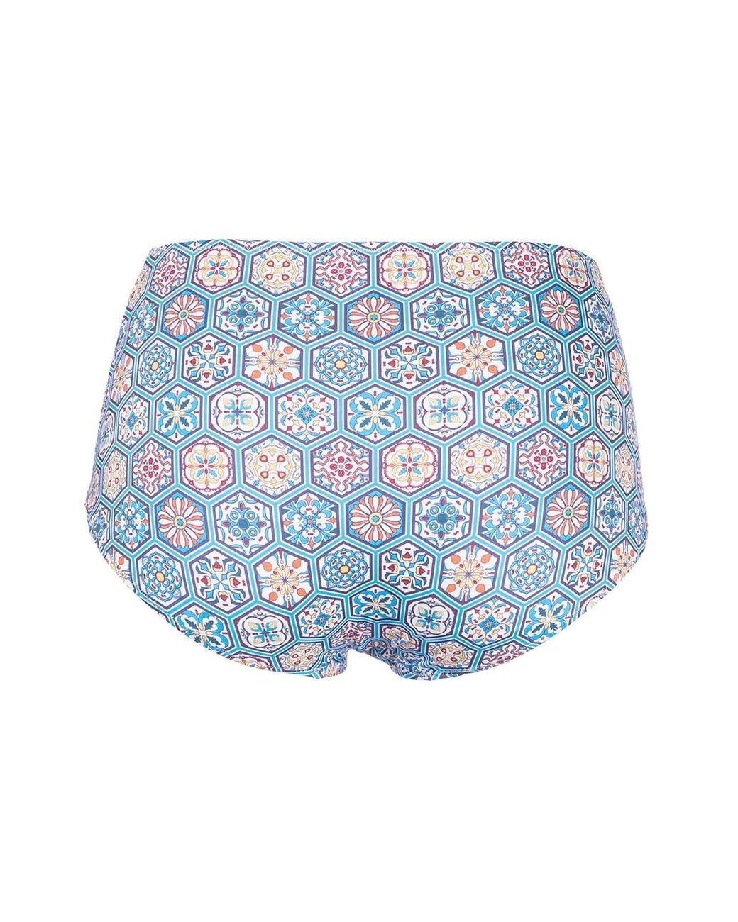 Solid & Striped Blue Geometric Bikini Bottoms