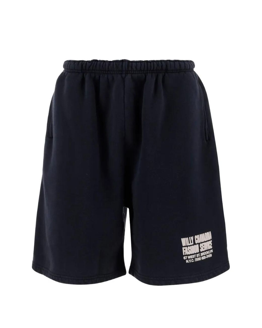 Willy Chavarria Blue Logo-Lettering Track Shorts for men