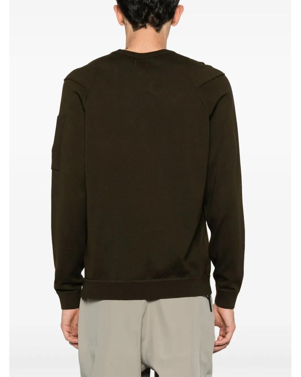 C P Company Brown Lens-Detail Sweater for men