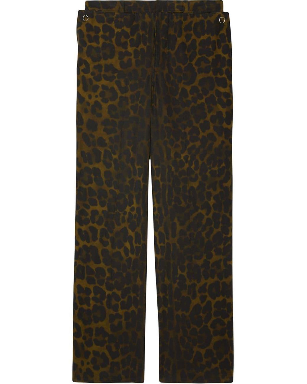 leopard flared trousers