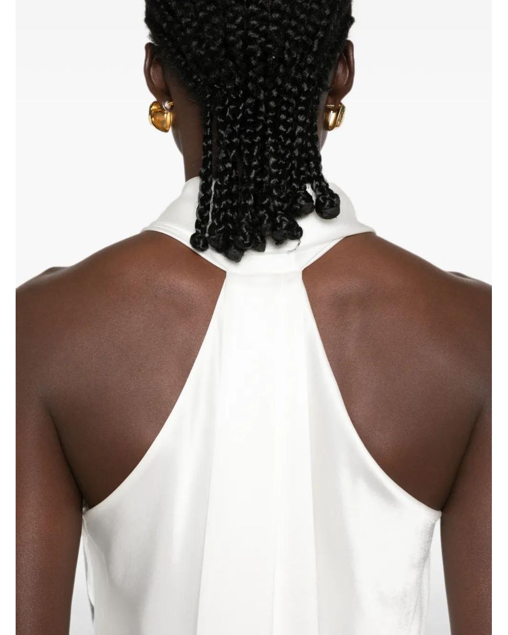 Galvan White Pandora Satin Mini Dress