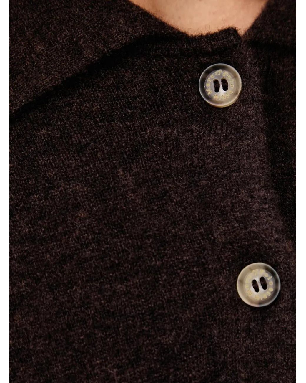 Marc O' Polo Black Button-Placket Polo-Collar Mini Dress