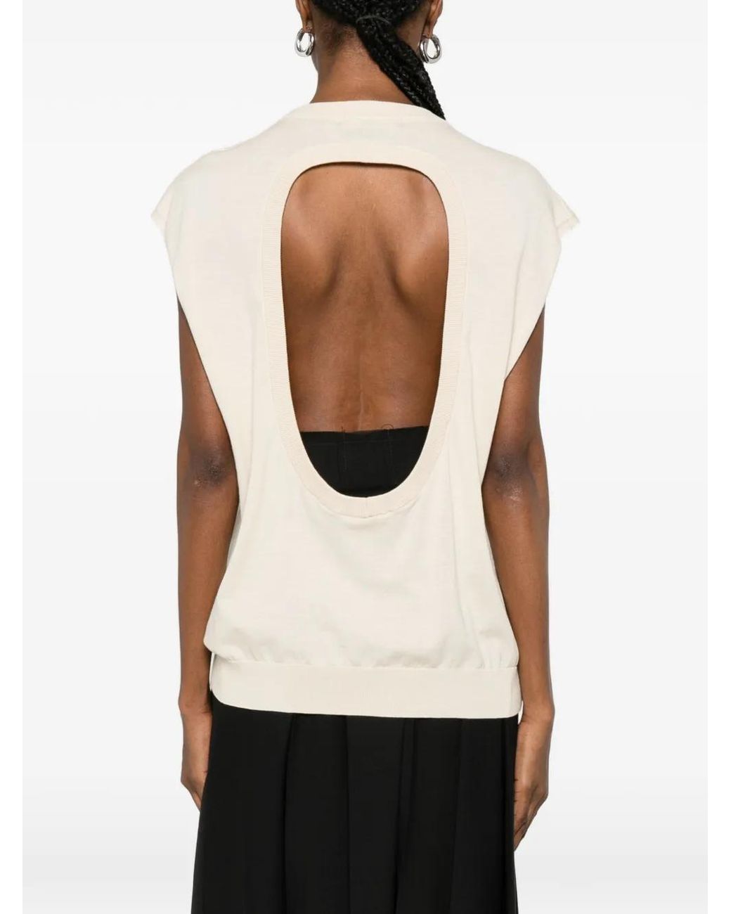 Department 5 White Cut-Out Sleeveless Top
