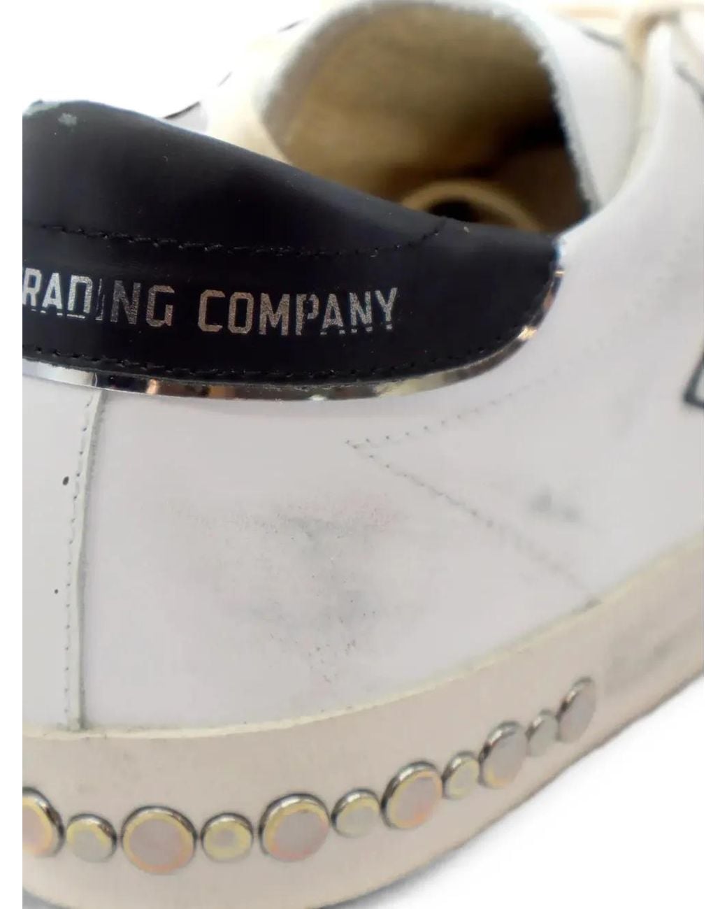 HTC White Vipers Studded Distressed Sneakers for men