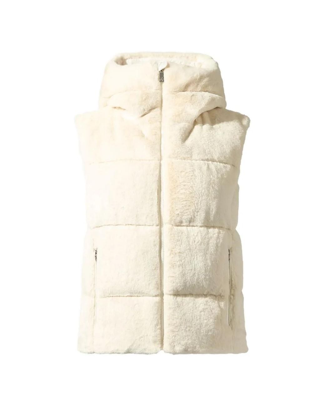 Perfect Moment White Celia Faux-Fur Down Gilet