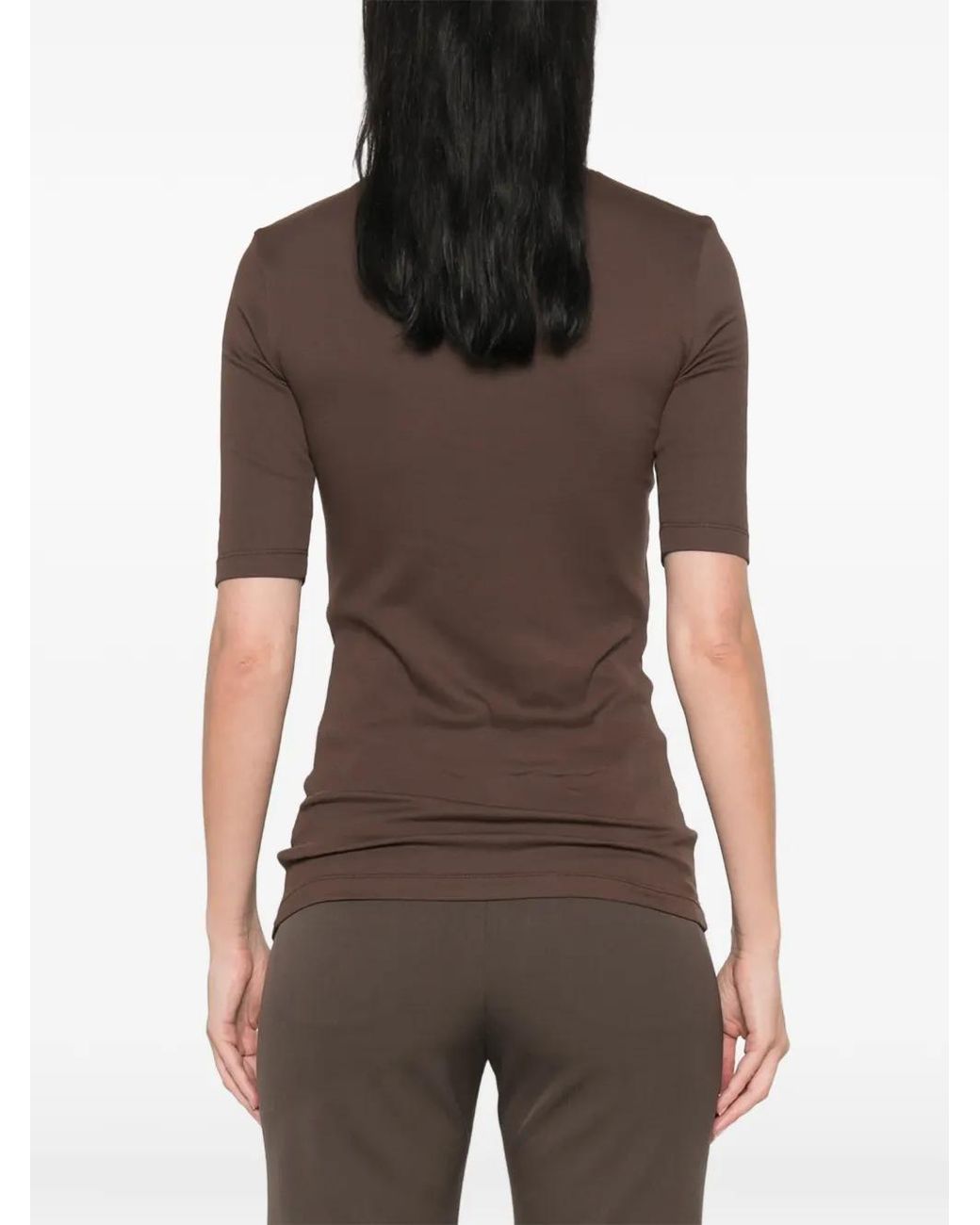 Brunello Cucinelli Brown T-Shirt À Ornements Métalliques Monili Signature