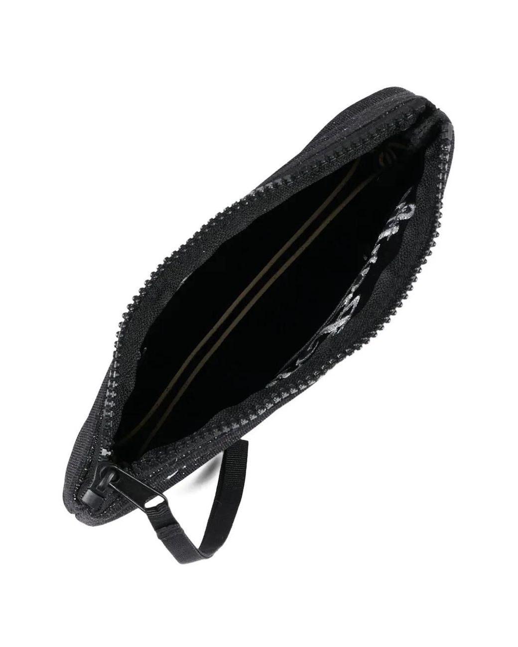Mc2 Saint Barth Black Aline Glitter-Effect Embroidered Clutch Bag