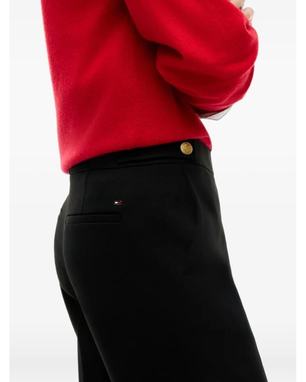 Tommy Hilfiger Black Tone Buttoned Bootcut Trousers