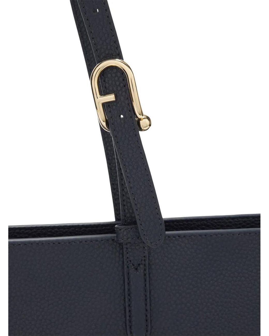 Furla Blue Grand Sac Cabas Ava En Cuir