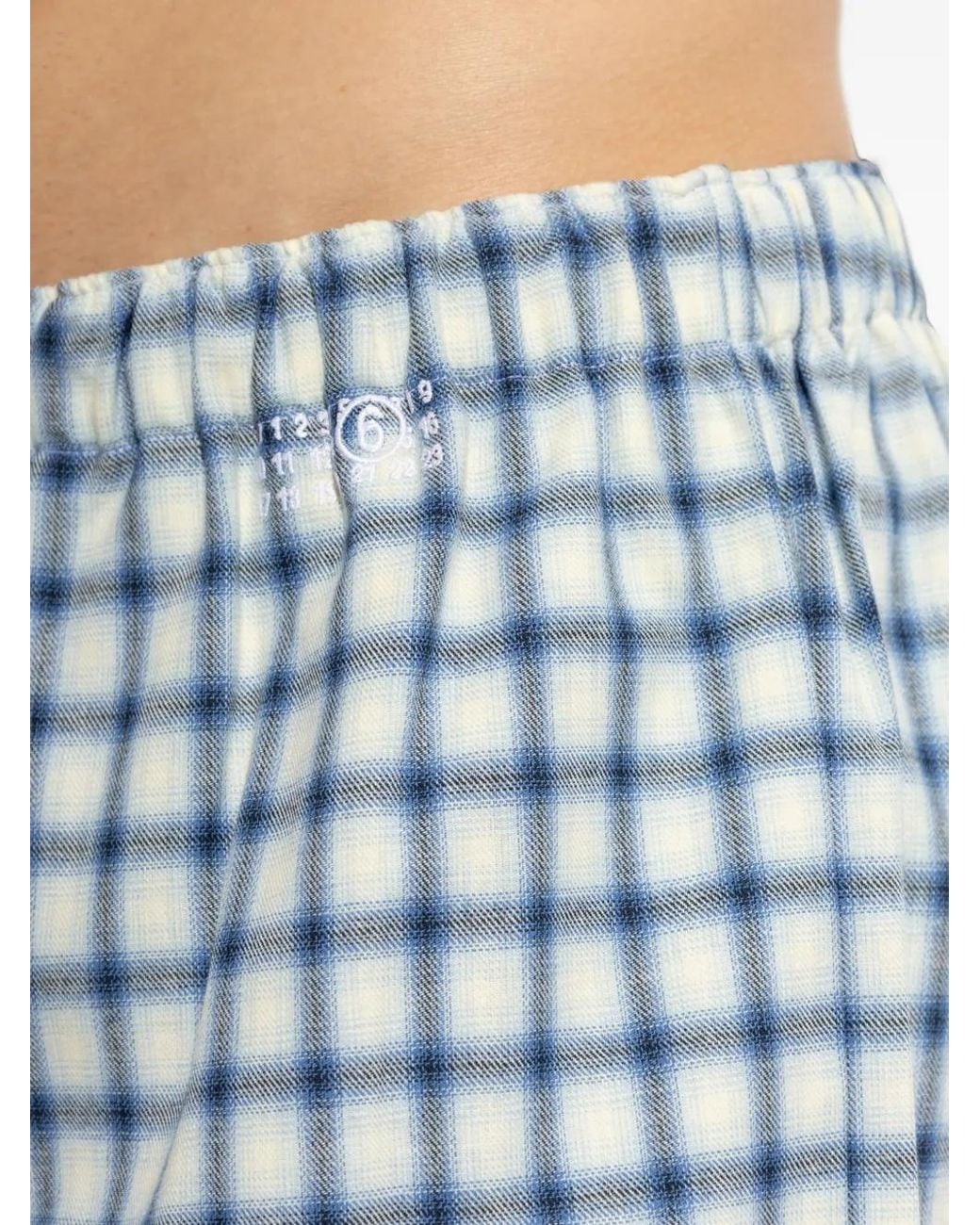 MM6 by Maison Margiela Blue Check-Print Pajama Pants for men