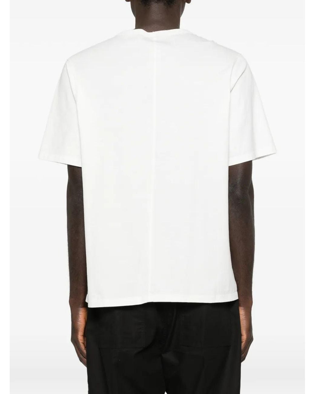 Rick Owens White Crew Neck Short Sleeve T-Shirt for men