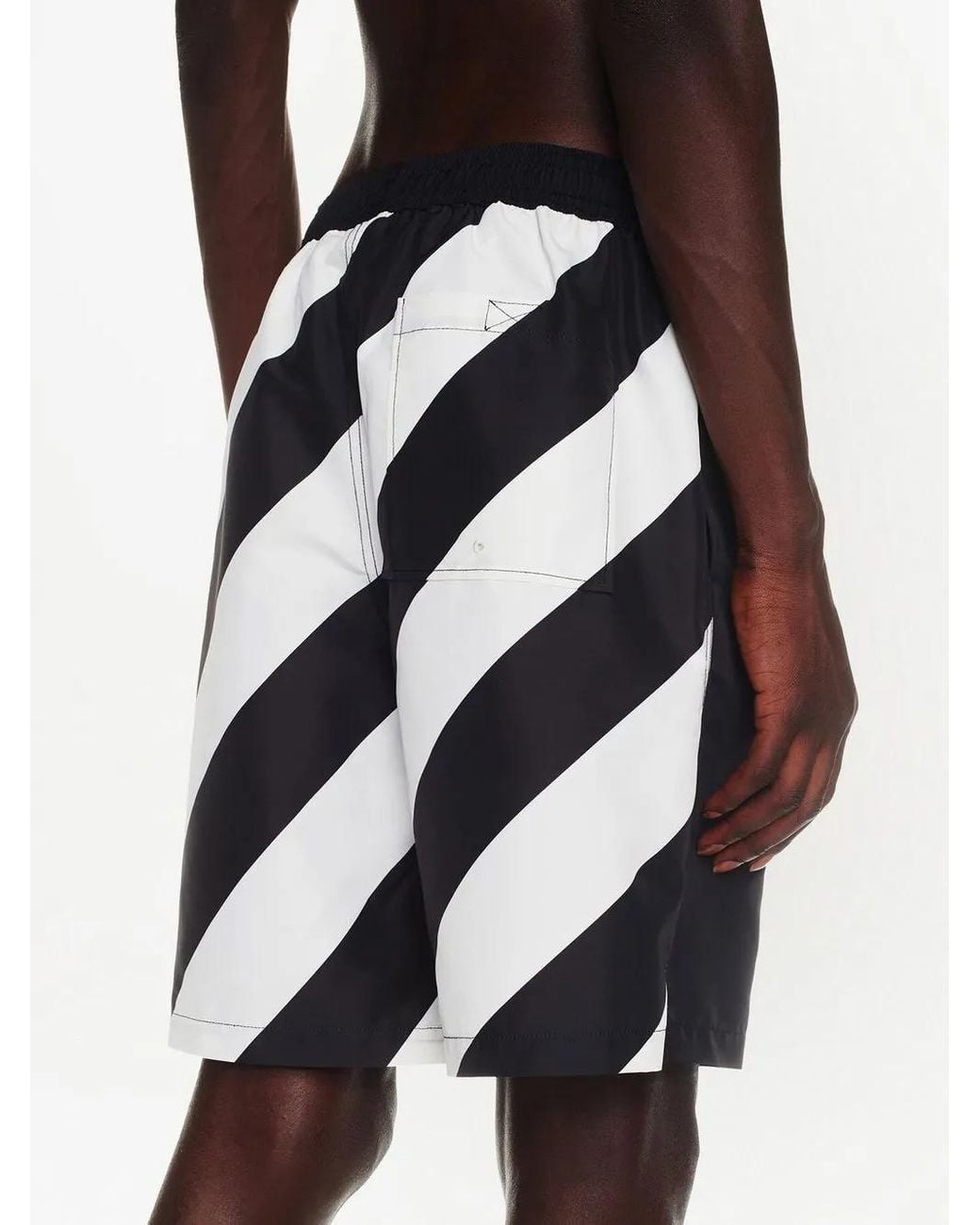 Off-White c/o Virgil Abloh Black Diag Surfer Swimshorts for men
