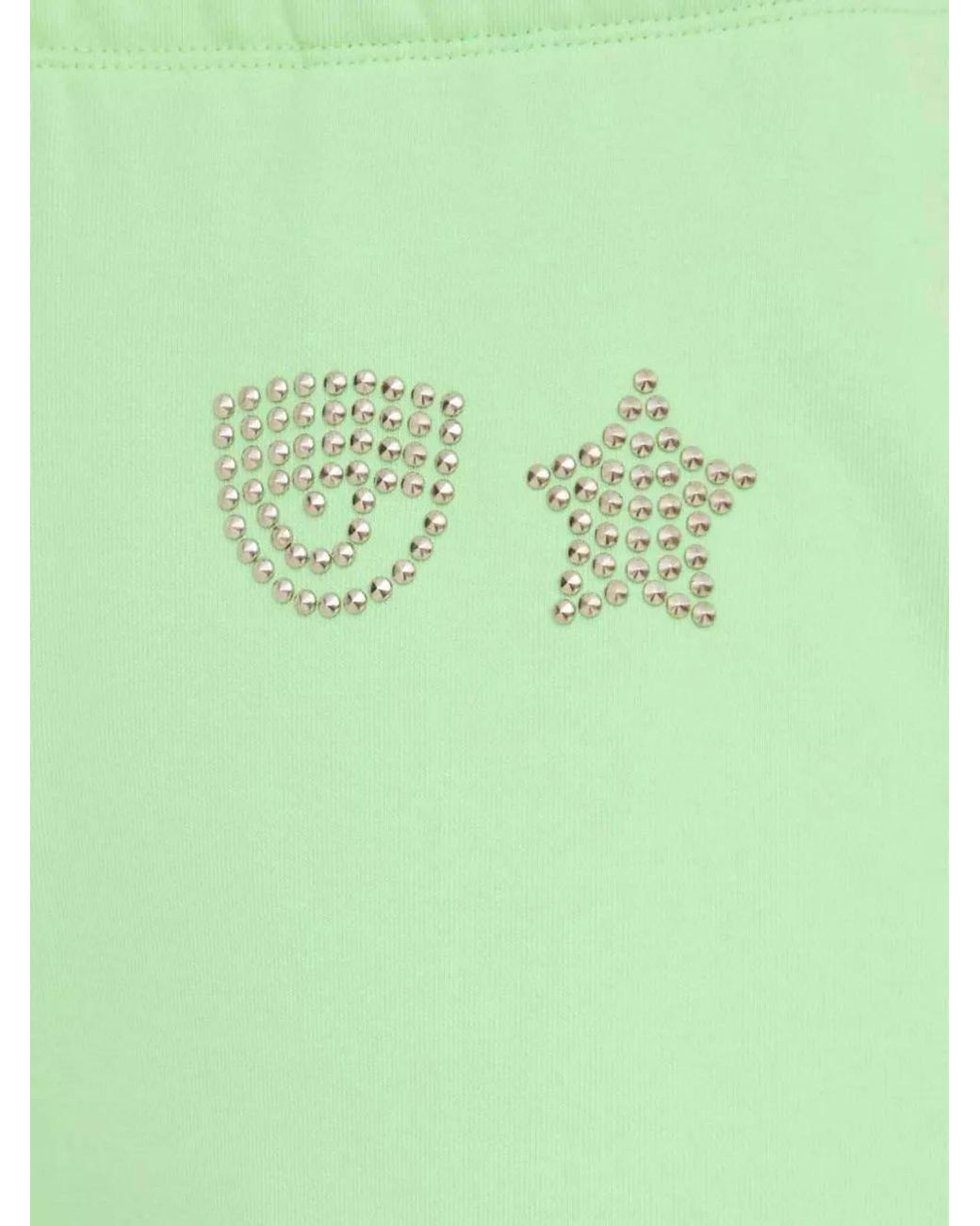 Chiara Ferragni Green Eye Star-Detail Track Pants