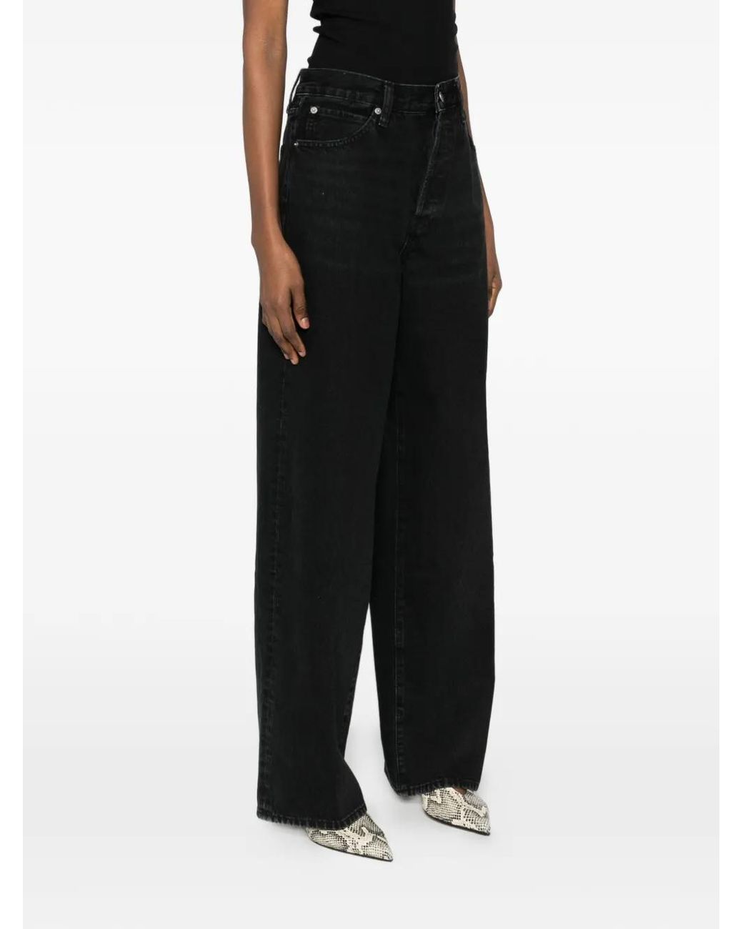 Frame Jeans Button FRAME The Collegiate Button Jeans in Black | Lyst