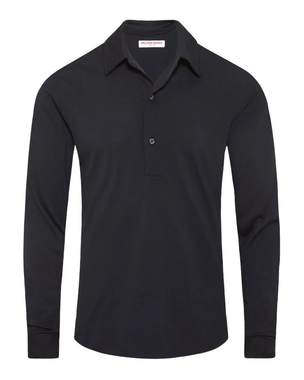 Orlebar Brown Blue Long-Sleeve Merino Wool Polo Shirt for men