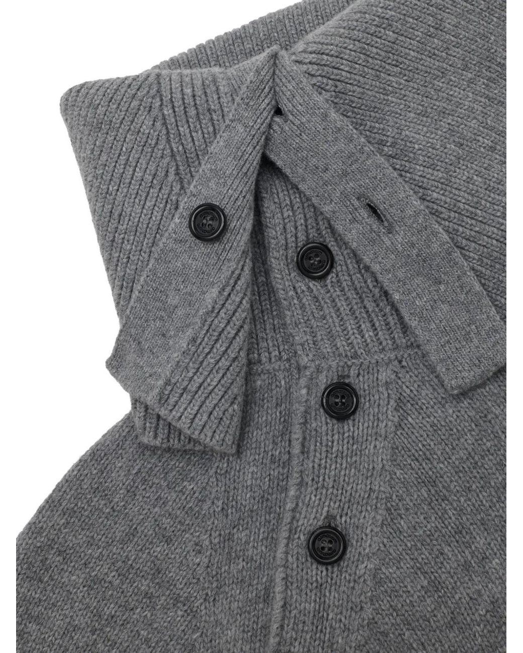 ARMARIUM Gray Afra Button-Collar Sweater