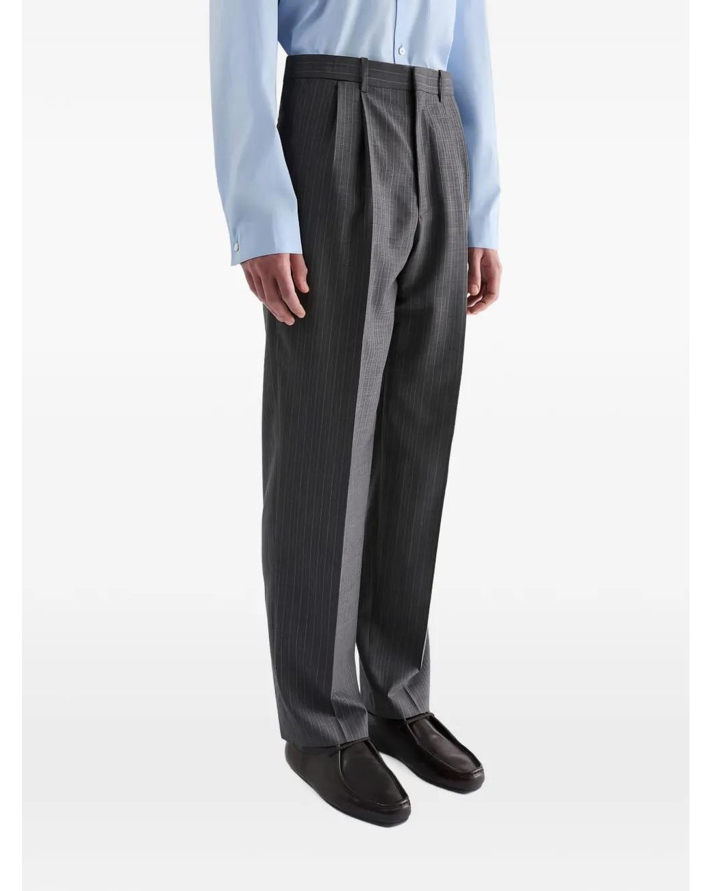 Jil Sander Gray Wool Pinstripe Trousers for men