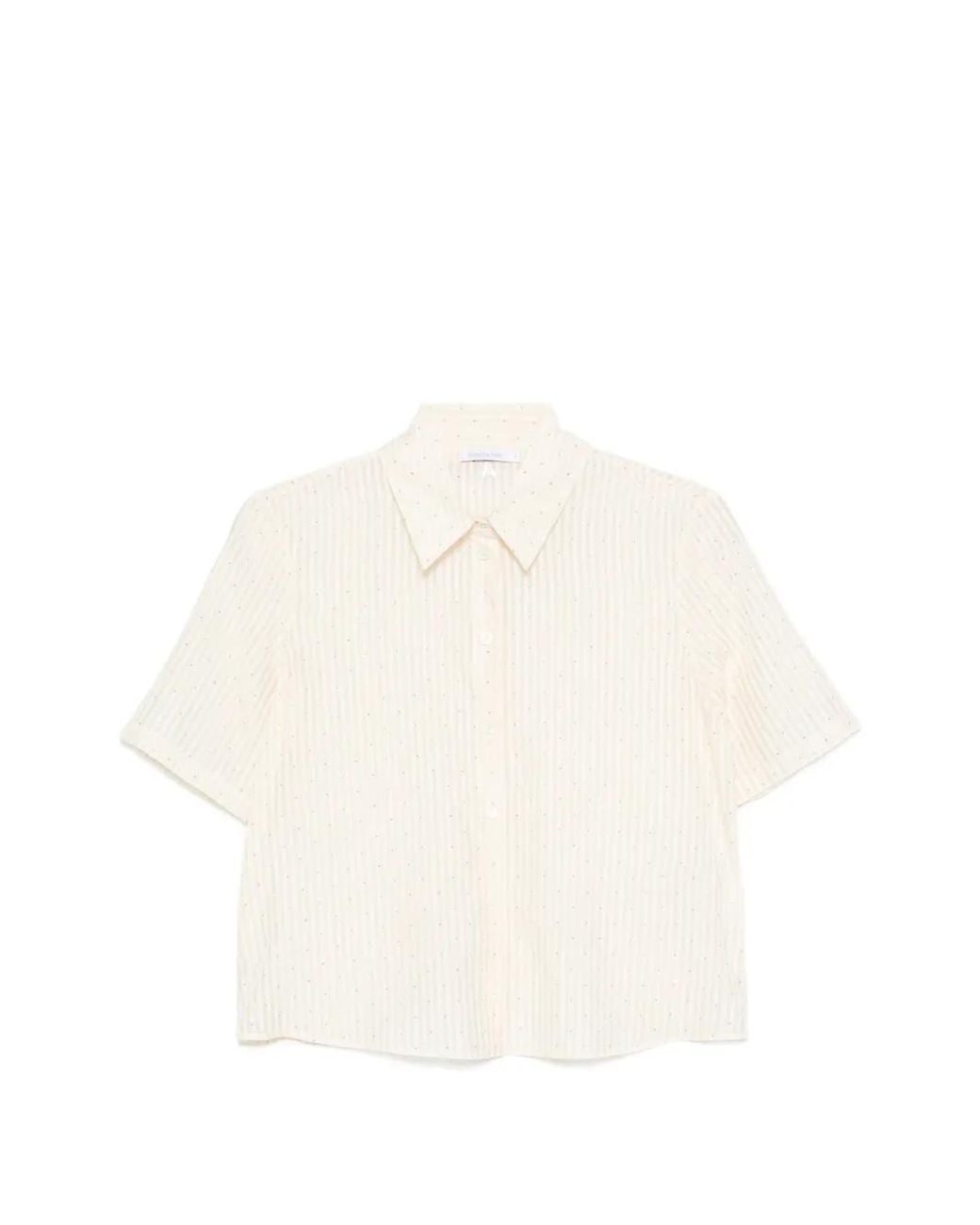 Patrizia Pepe White Striped-Pattern Shirt
