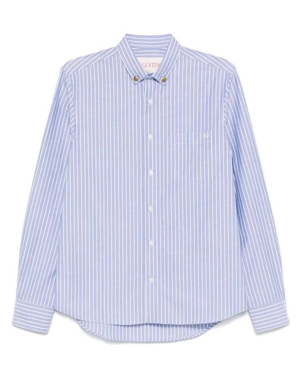 Valentino Garavani Blue Striped Shirt for men