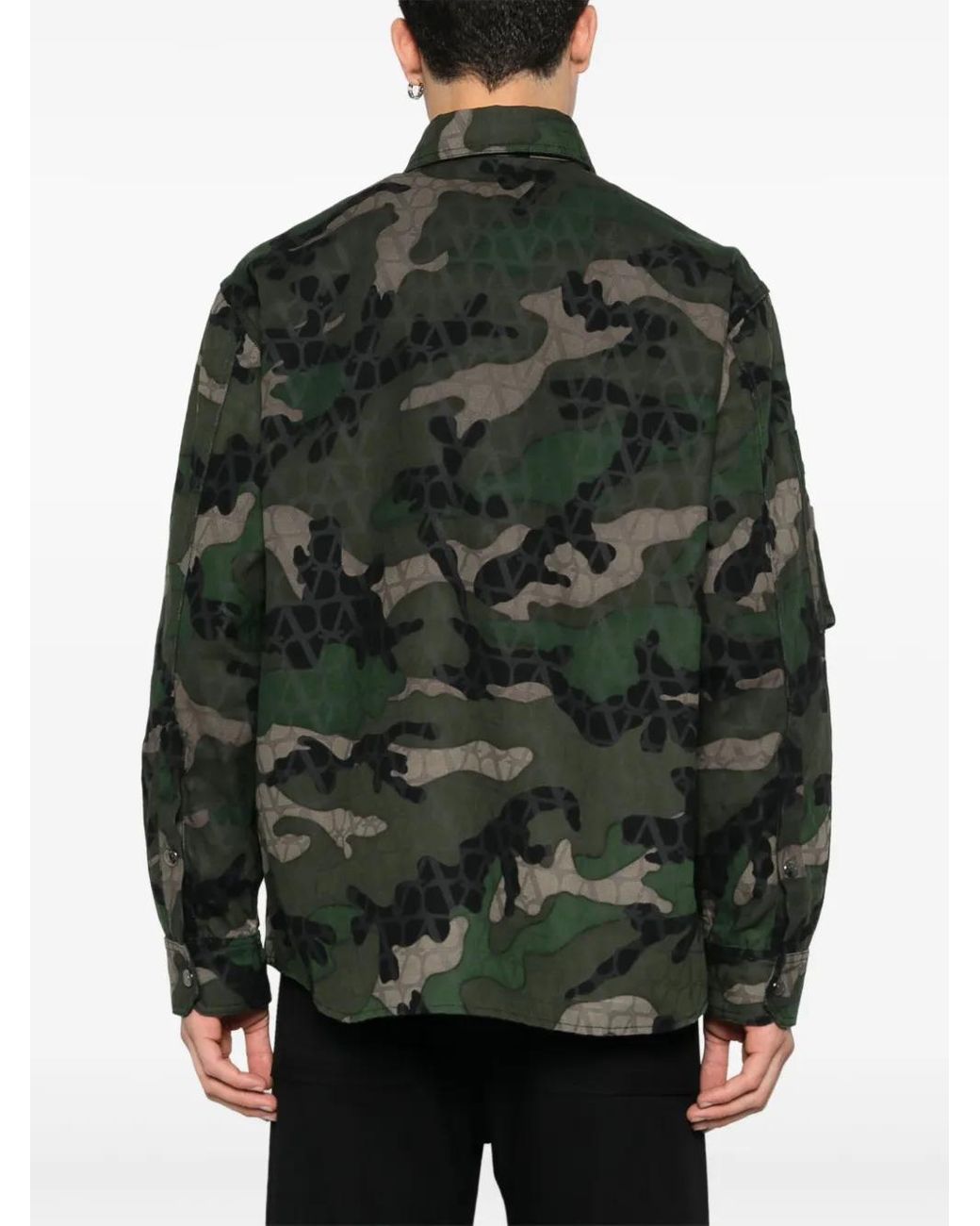 Valentino Garavani Green Camouflage-Pattern Jacket for men