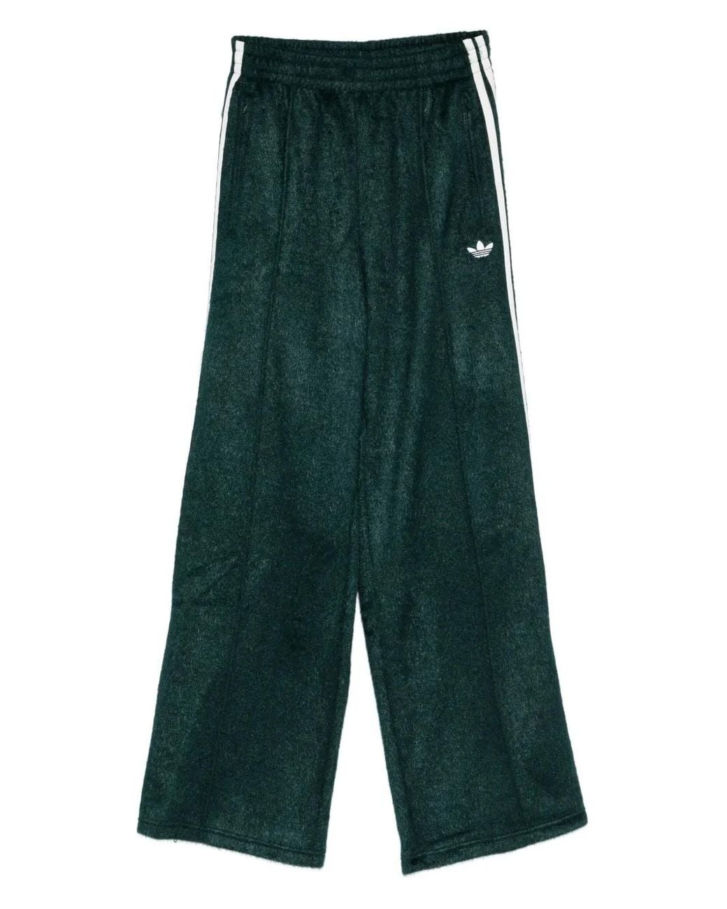 Adidas Green Firebird Side-Stripes Track Pants