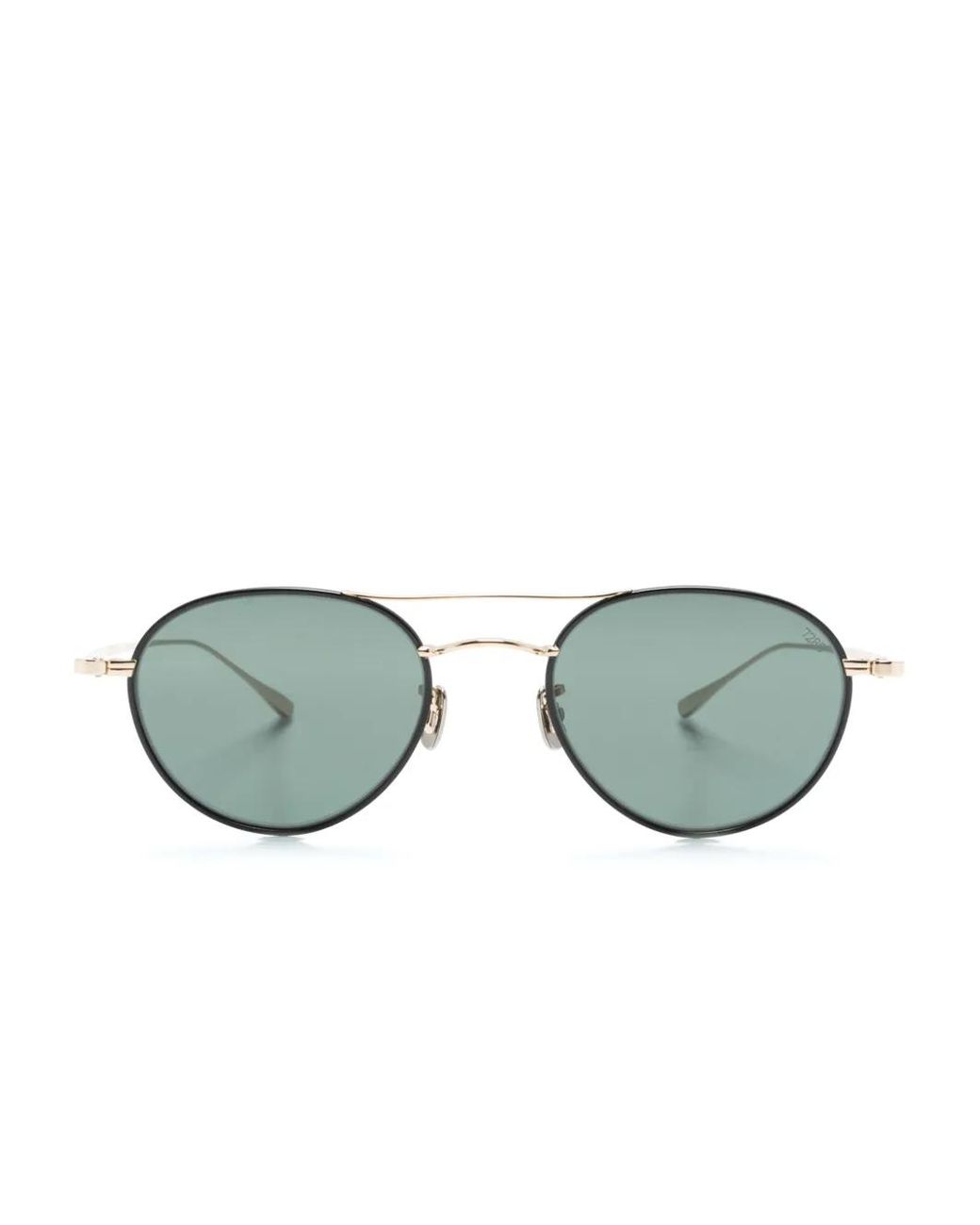 Eyevan 7285 Green 191 Round-Frame Sunglasses