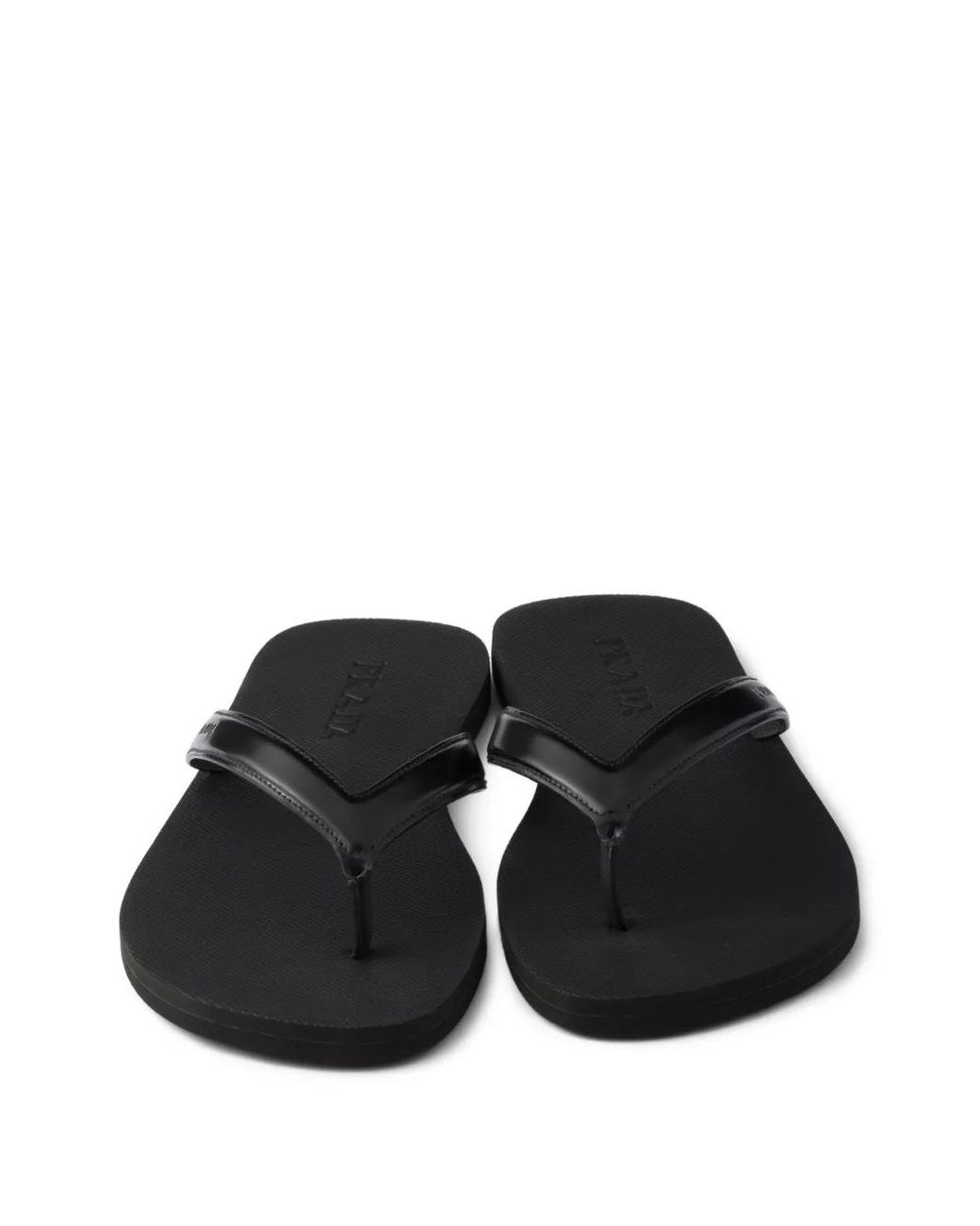 Prada White Leather Thong Sandals for men