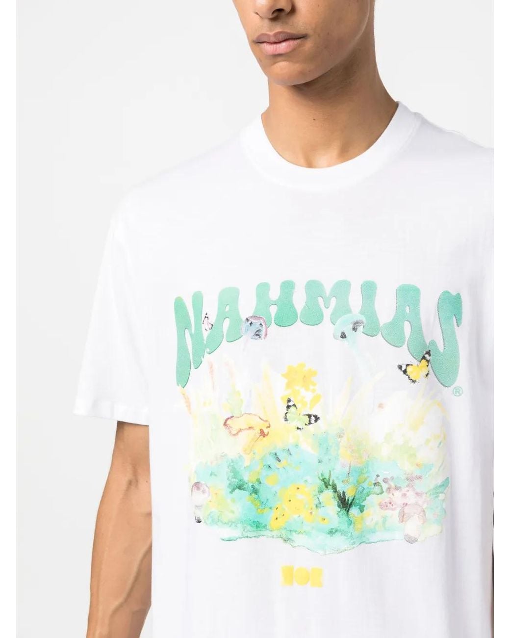NAHMIAS White Logo-Print Cotton T-Shirt for men