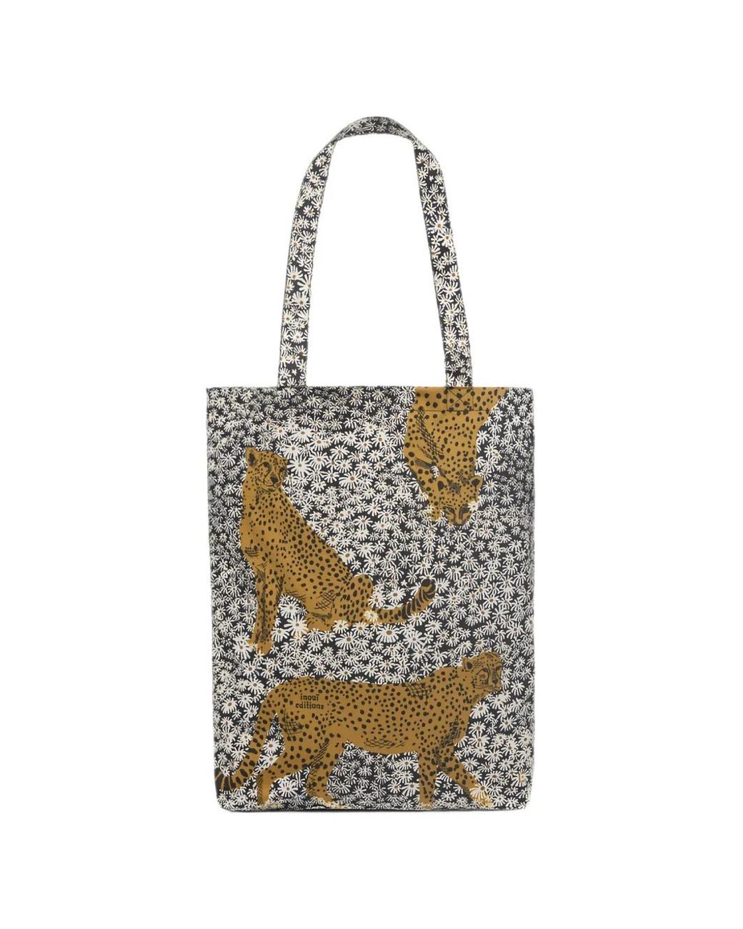 Inoui Edition White Pampa Leopard-Print Tote Bag