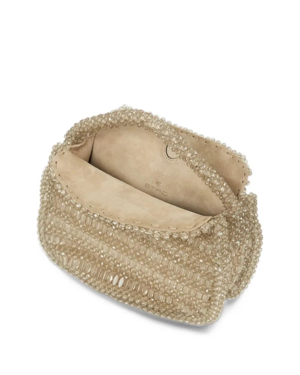 Etro Metallic Small Pony Bag With Embroidered Beads