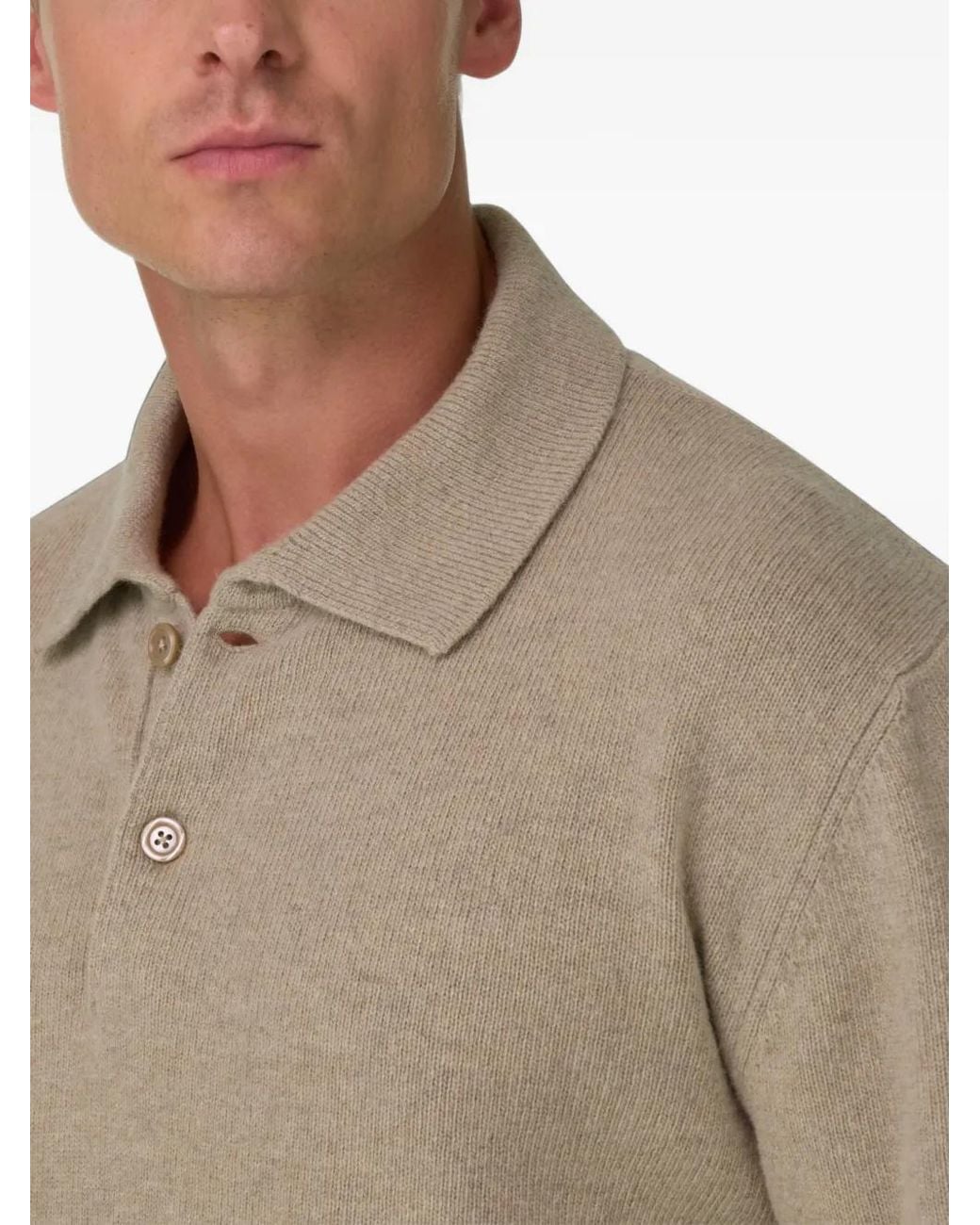 Boggi Natural Knitted Polo Shirt for men