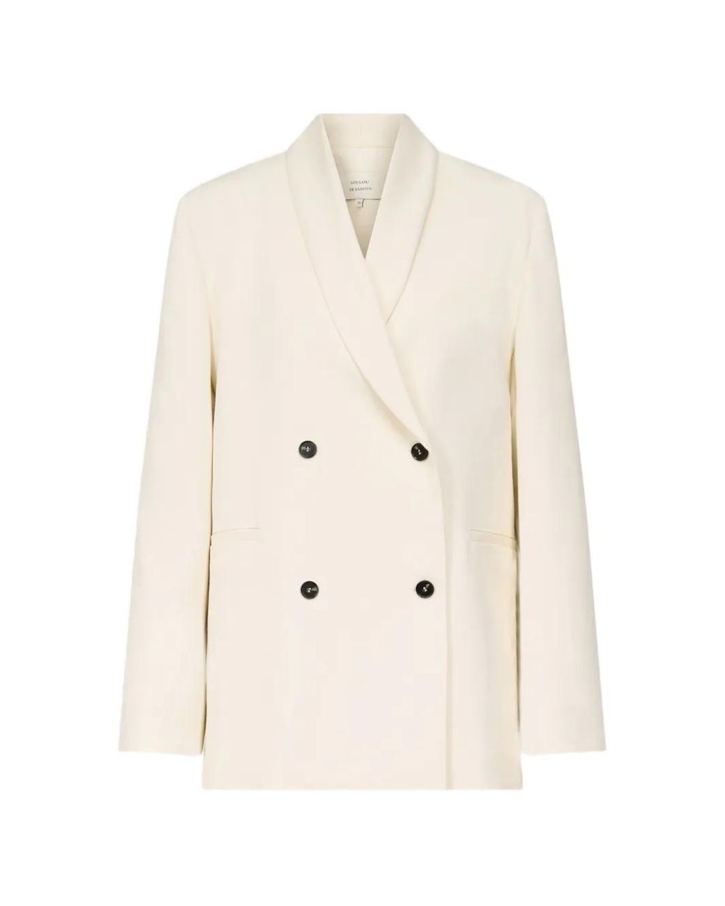 Loulou de Saison Natural Sira Double-Breasted Shawl-Collar Jacket