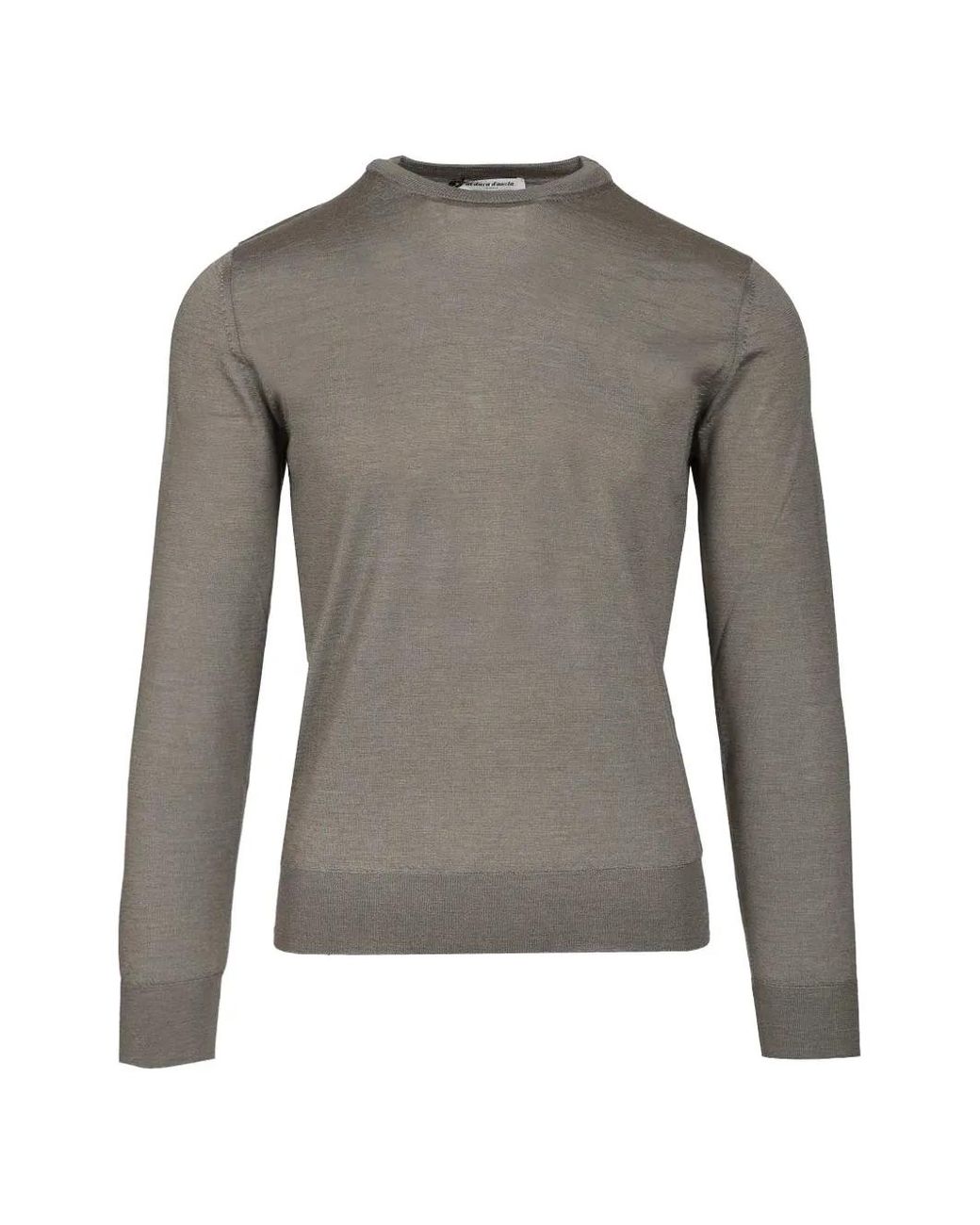 Al Duca D'aosta Gray Crew-Neck Long-Sleeved T-Shirt for men