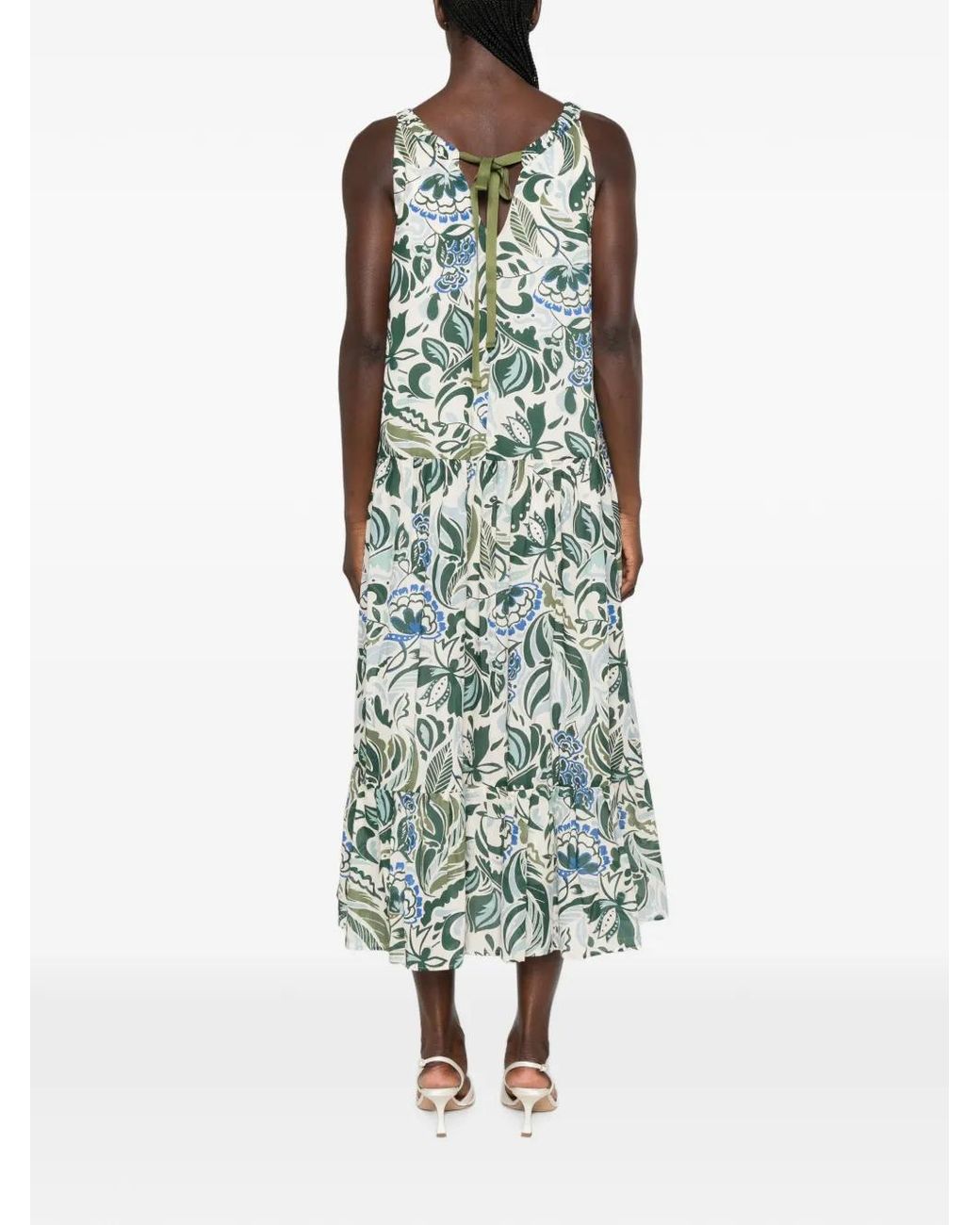 iBlues White Floral-Print Midi Dress