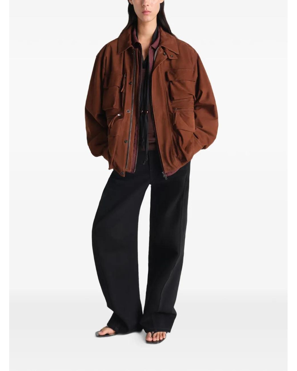 Lemaire Brown Patch-Pocket Jacket