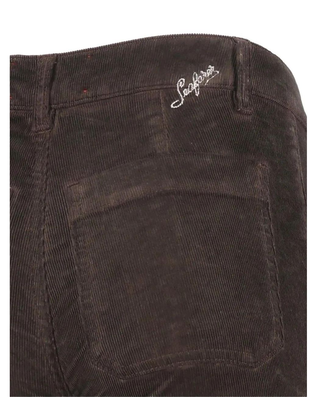 Seafarer Black Pantalon Évasé Delphine En Velours Côtelé Stretch
